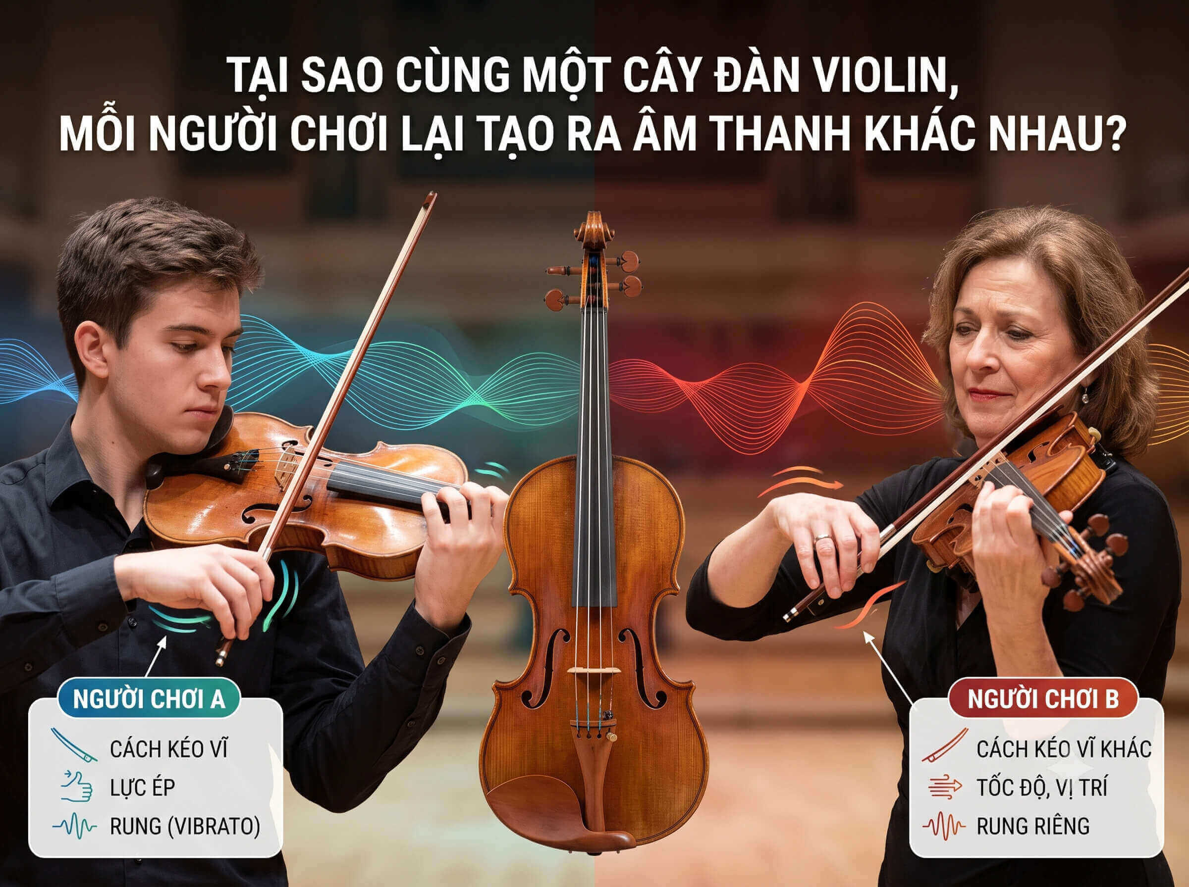 TẠI SAO CÙNG MỘT CÂY ĐÀN VIOLIN, MỖI NGƯỜI CHƠI LẠI TẠO RA ÂM THANH KHÁC NHAU?