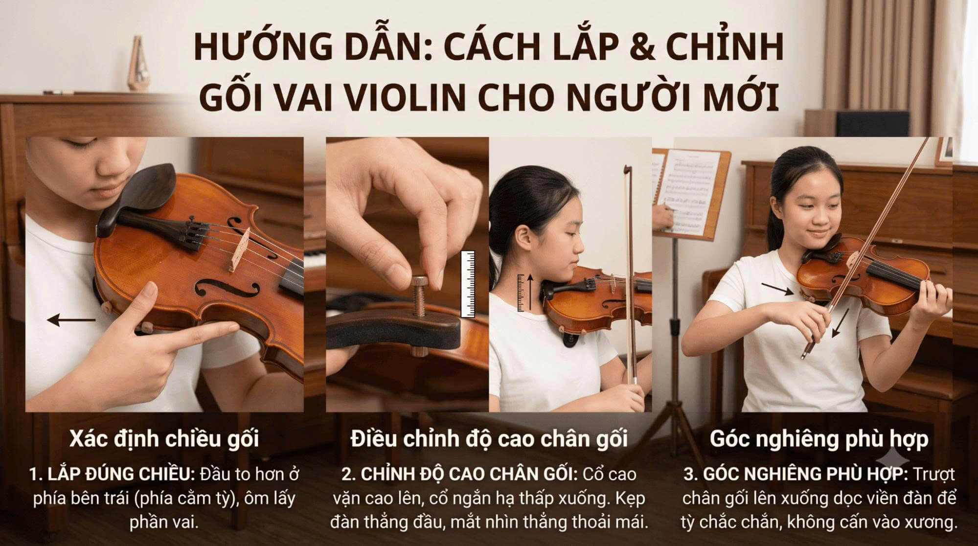 GỐI TỰA VAI VIOLIN: TRỢ THỦ ĐẮC LỰC ĐẬP TAN CƠN ĐAU MỎI KHI MỚI TẬP ĐÀN