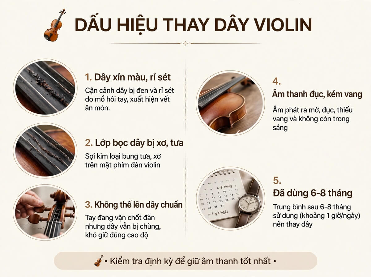 “DÂY THANH ÂM” CỦA VIOLIN: TẦM QUAN TRỌNG CỦA DÂY ĐÀN VÀ KHI NÀO CẦN THAY MỚI?