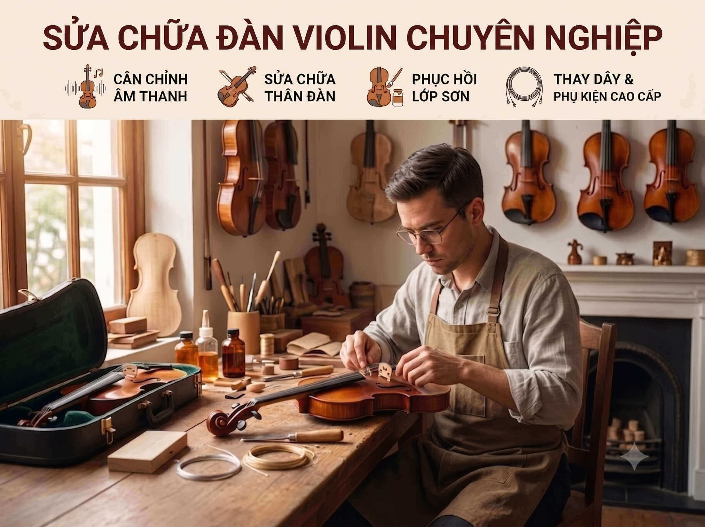 SỬA CHỮA ĐÀN VIOLIN CHUYÊN NGHIỆP
