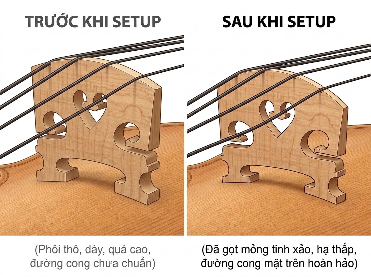 TẠI SAO ĐÀN VIOLIN MỚI MUA BẮT BUỘC PHẢI “SETUP” THẬT KỸ? BÍ MẬT CỦA DÂN CHƠI ĐÀN LÂU NĂM